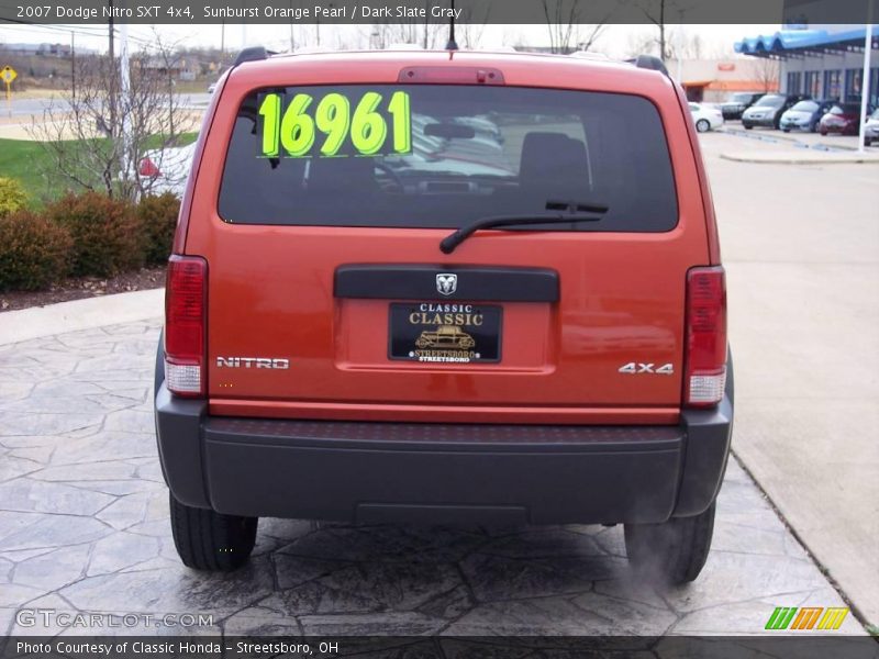 Sunburst Orange Pearl / Dark Slate Gray 2007 Dodge Nitro SXT 4x4