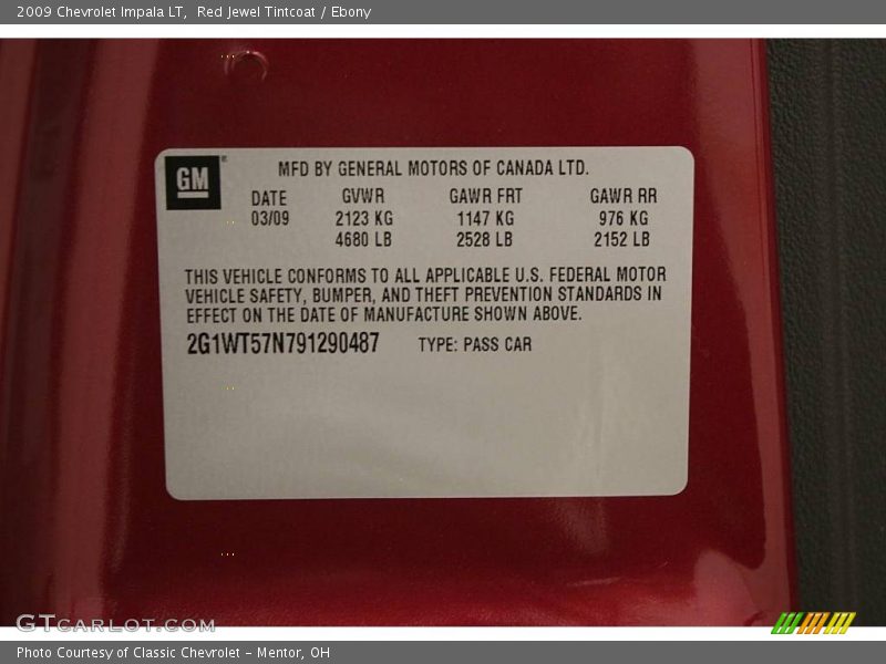 Red Jewel Tintcoat / Ebony 2009 Chevrolet Impala LT