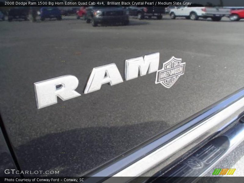 Brilliant Black Crystal Pearl / Medium Slate Gray 2008 Dodge Ram 1500 Big Horn Edition Quad Cab 4x4