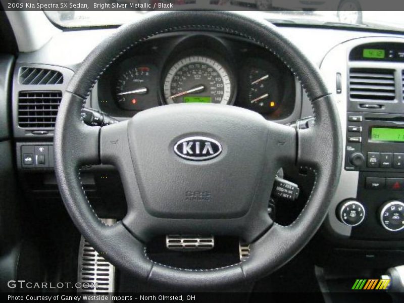 Bright Silver Metallic / Black 2009 Kia Spectra SX Sedan