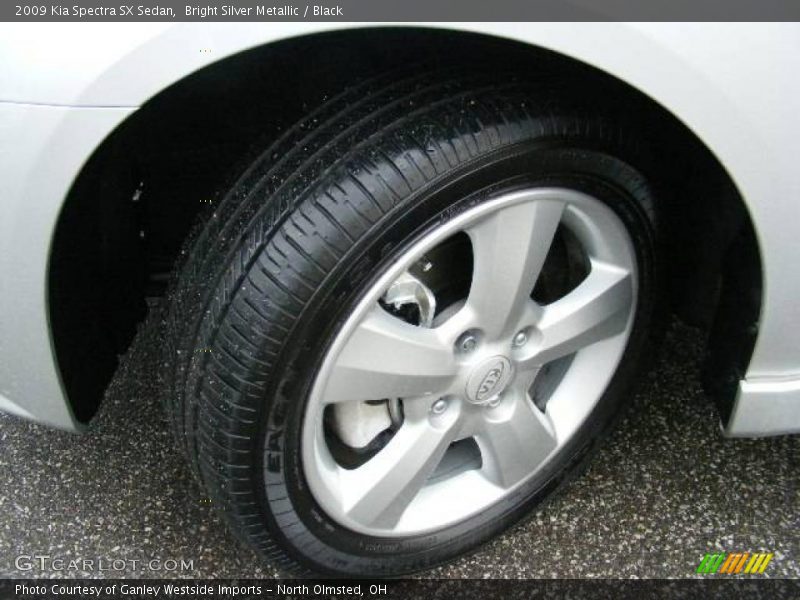 Bright Silver Metallic / Black 2009 Kia Spectra SX Sedan