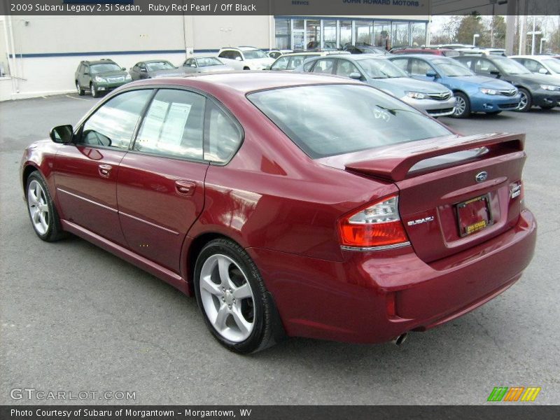 Ruby Red Pearl / Off Black 2009 Subaru Legacy 2.5i Sedan