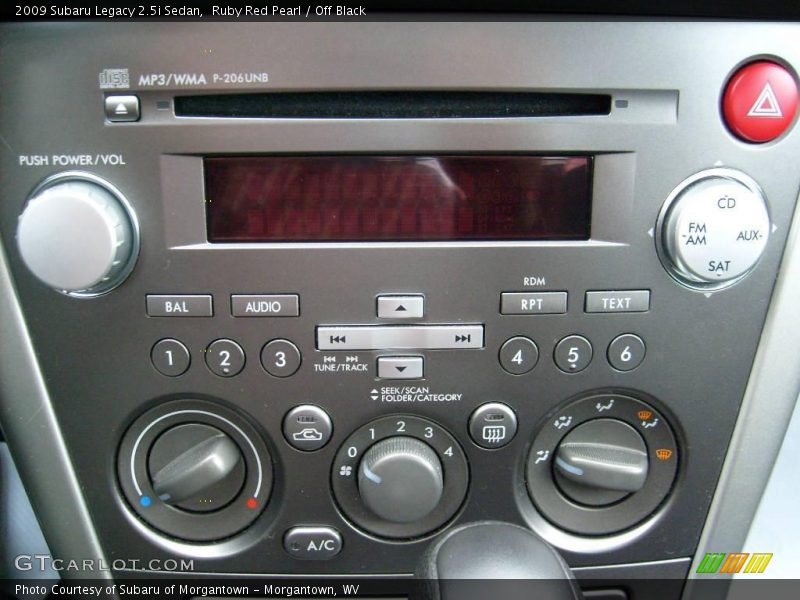 Ruby Red Pearl / Off Black 2009 Subaru Legacy 2.5i Sedan