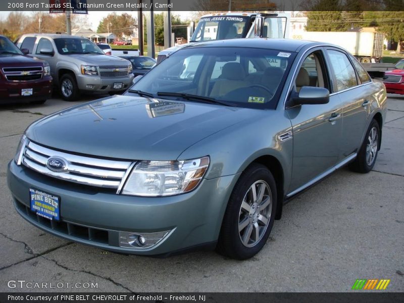 Titanium Green Metallic / Camel 2008 Ford Taurus SEL