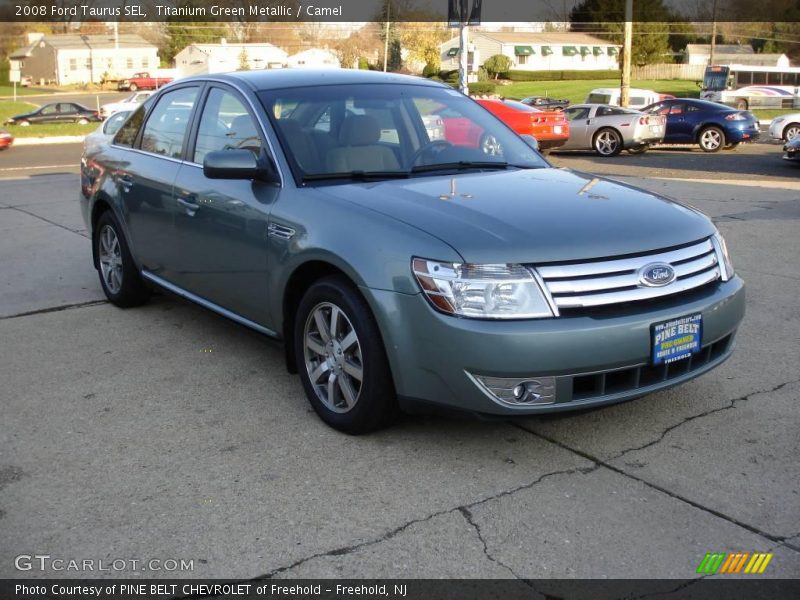Titanium Green Metallic / Camel 2008 Ford Taurus SEL