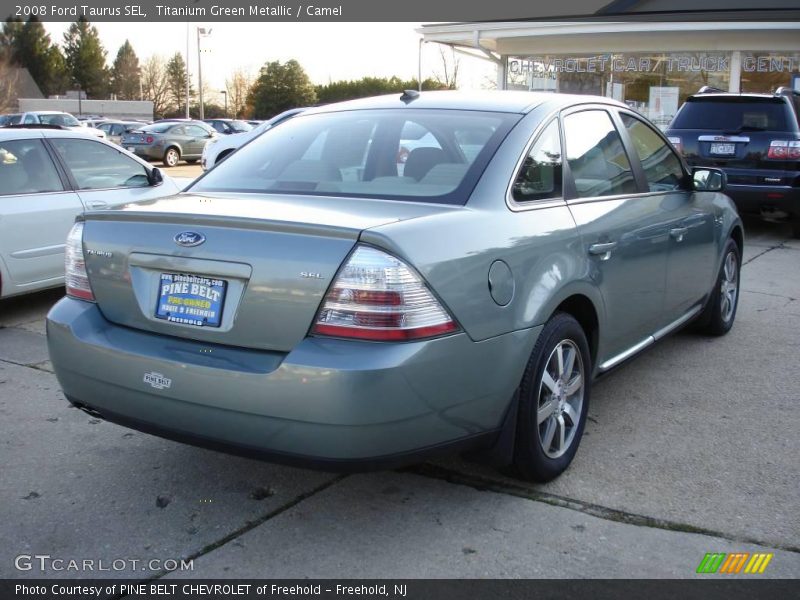 Titanium Green Metallic / Camel 2008 Ford Taurus SEL