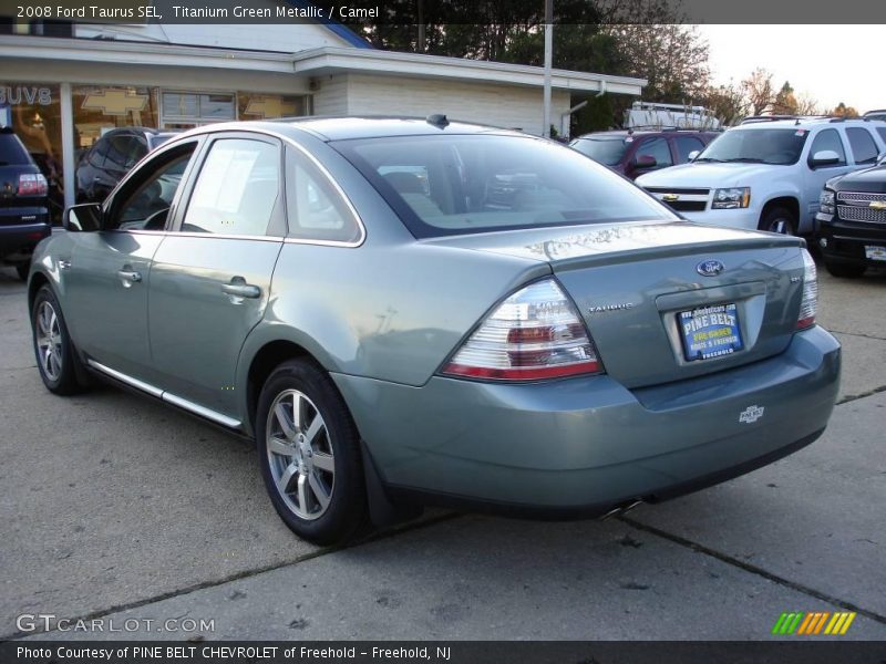 Titanium Green Metallic / Camel 2008 Ford Taurus SEL