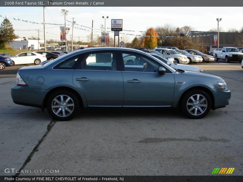 Titanium Green Metallic / Camel 2008 Ford Taurus SEL