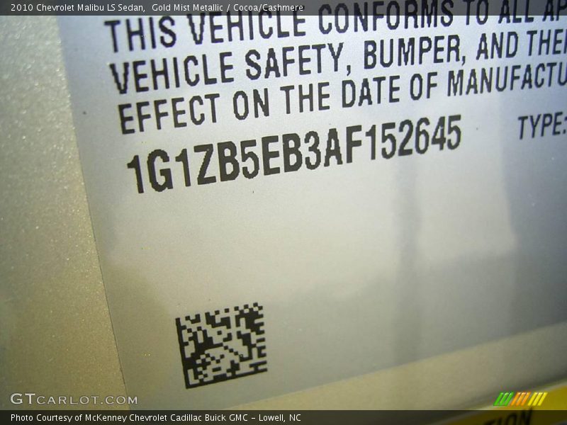 Gold Mist Metallic / Cocoa/Cashmere 2010 Chevrolet Malibu LS Sedan