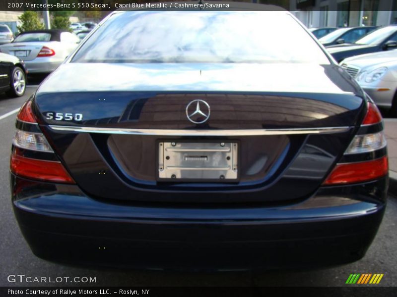 Capri Blue Metallic / Cashmere/Savanna 2007 Mercedes-Benz S 550 Sedan