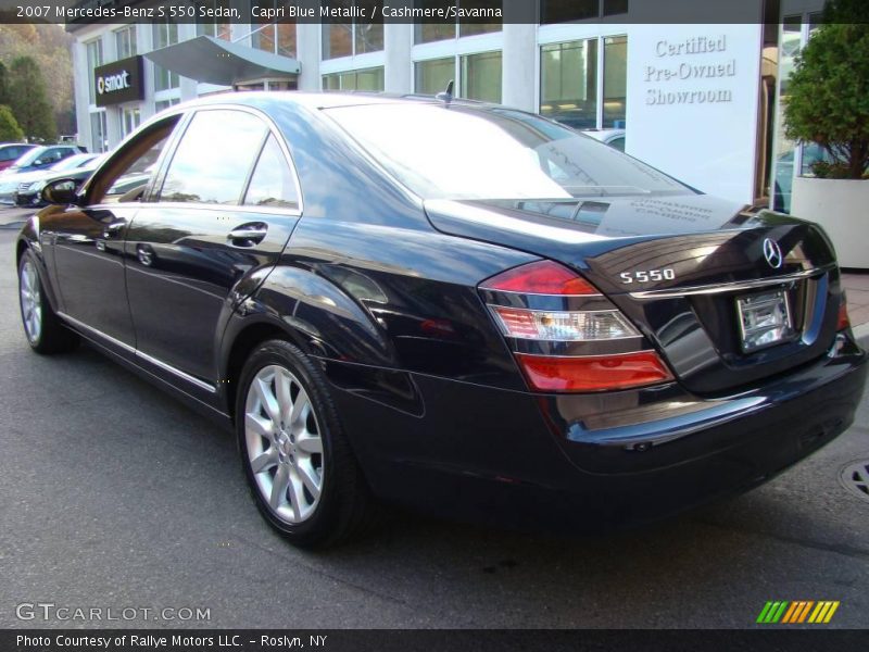 Capri Blue Metallic / Cashmere/Savanna 2007 Mercedes-Benz S 550 Sedan