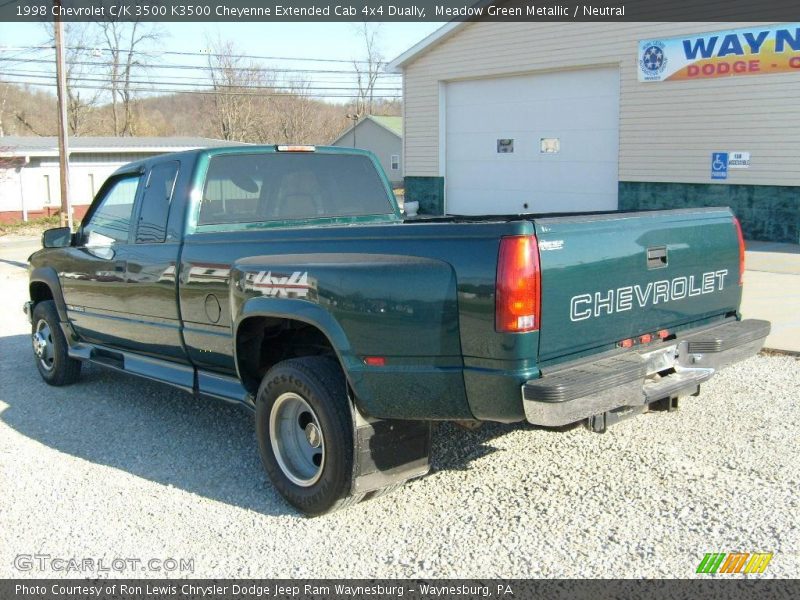 Meadow Green Metallic / Neutral 1998 Chevrolet C/K 3500 K3500 Cheyenne Extended Cab 4x4 Dually