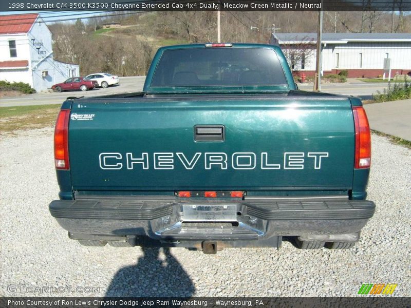 Meadow Green Metallic / Neutral 1998 Chevrolet C/K 3500 K3500 Cheyenne Extended Cab 4x4 Dually
