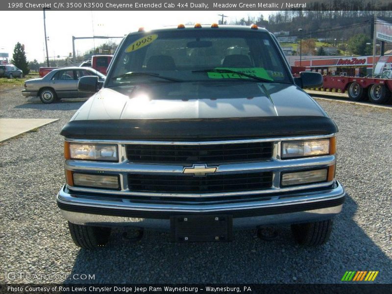 Meadow Green Metallic / Neutral 1998 Chevrolet C/K 3500 K3500 Cheyenne Extended Cab 4x4 Dually