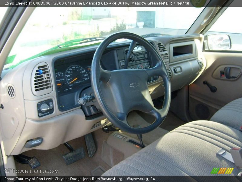 Meadow Green Metallic / Neutral 1998 Chevrolet C/K 3500 K3500 Cheyenne Extended Cab 4x4 Dually