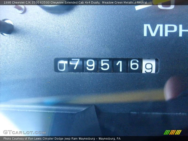 Meadow Green Metallic / Neutral 1998 Chevrolet C/K 3500 K3500 Cheyenne Extended Cab 4x4 Dually