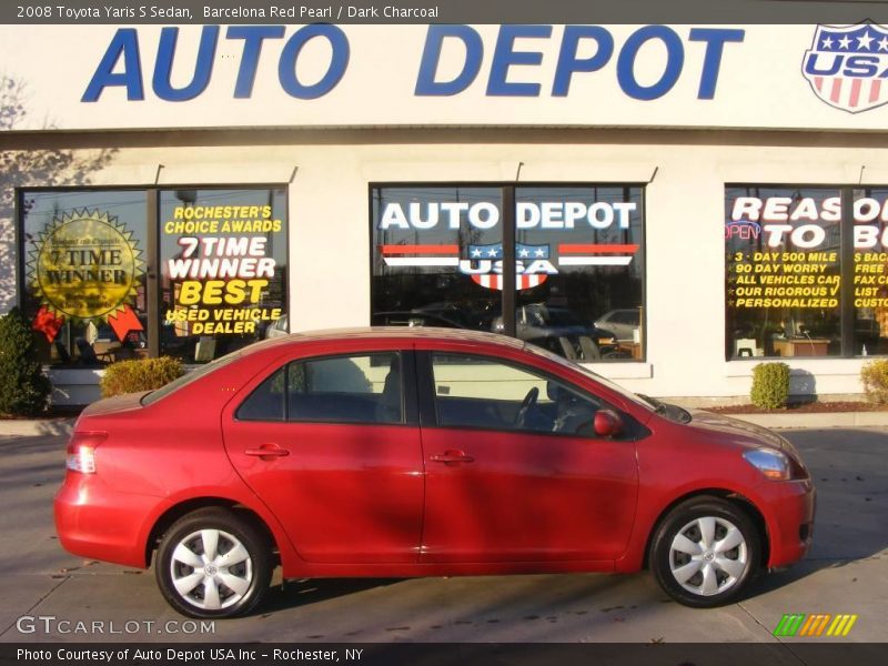 Barcelona Red Pearl / Dark Charcoal 2008 Toyota Yaris S Sedan