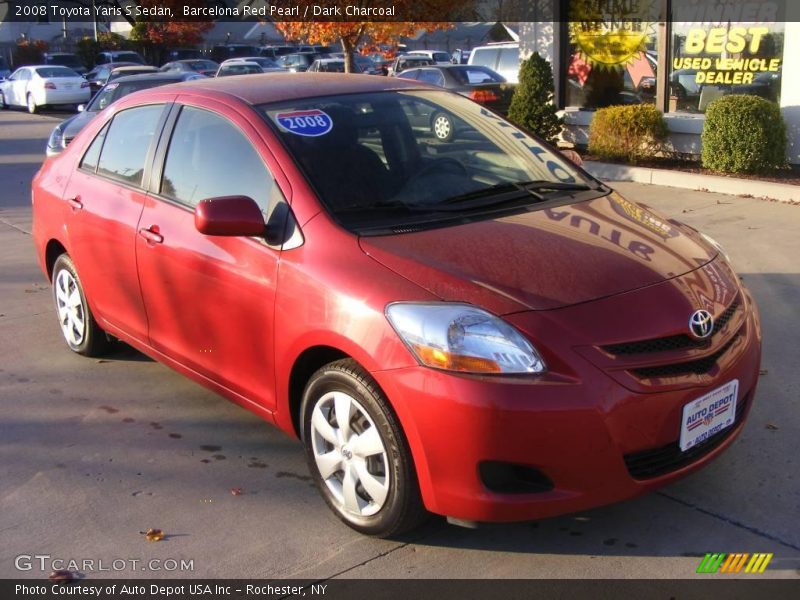 Barcelona Red Pearl / Dark Charcoal 2008 Toyota Yaris S Sedan