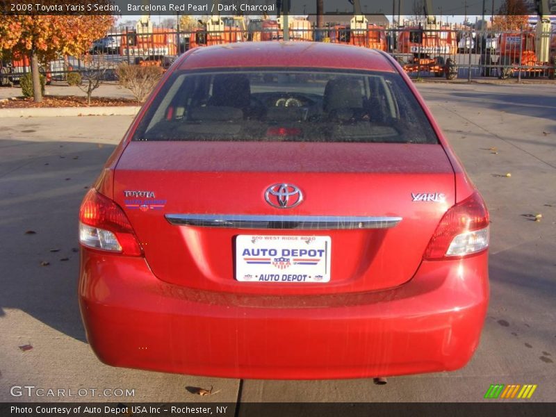 Barcelona Red Pearl / Dark Charcoal 2008 Toyota Yaris S Sedan