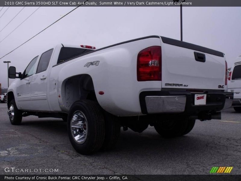 Summit White / Very Dark Cashmere/Light Cashmere 2010 GMC Sierra 3500HD SLT Crew Cab 4x4 Dually