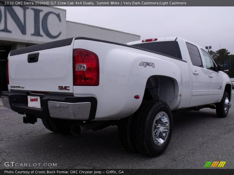 Summit White / Very Dark Cashmere/Light Cashmere 2010 GMC Sierra 3500HD SLT Crew Cab 4x4 Dually