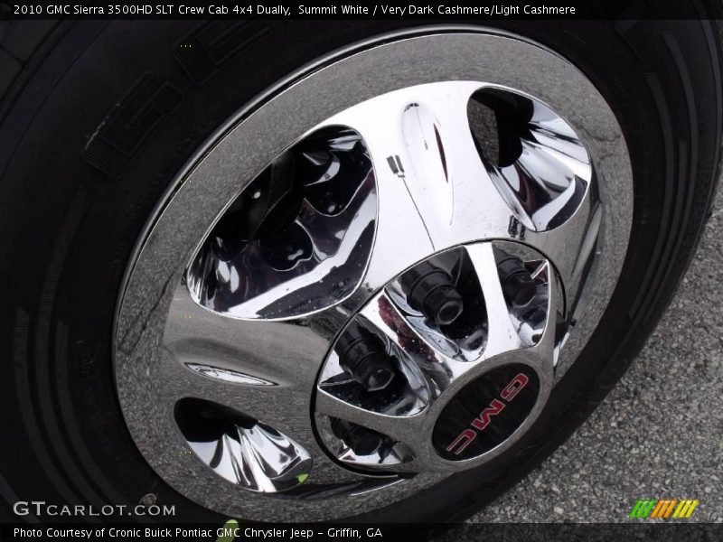 Summit White / Very Dark Cashmere/Light Cashmere 2010 GMC Sierra 3500HD SLT Crew Cab 4x4 Dually