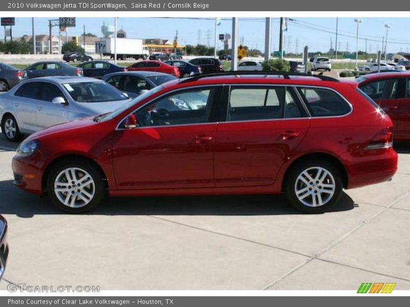 Salsa Red / Cornsilk Beige 2010 Volkswagen Jetta TDI SportWagen