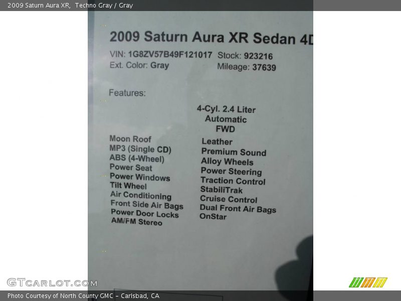 Techno Gray / Gray 2009 Saturn Aura XR