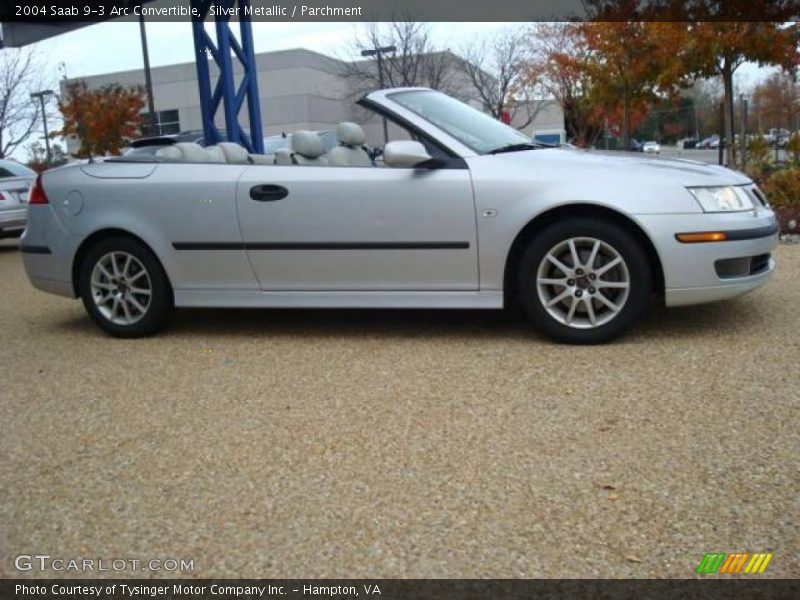 Silver Metallic / Parchment 2004 Saab 9-3 Arc Convertible