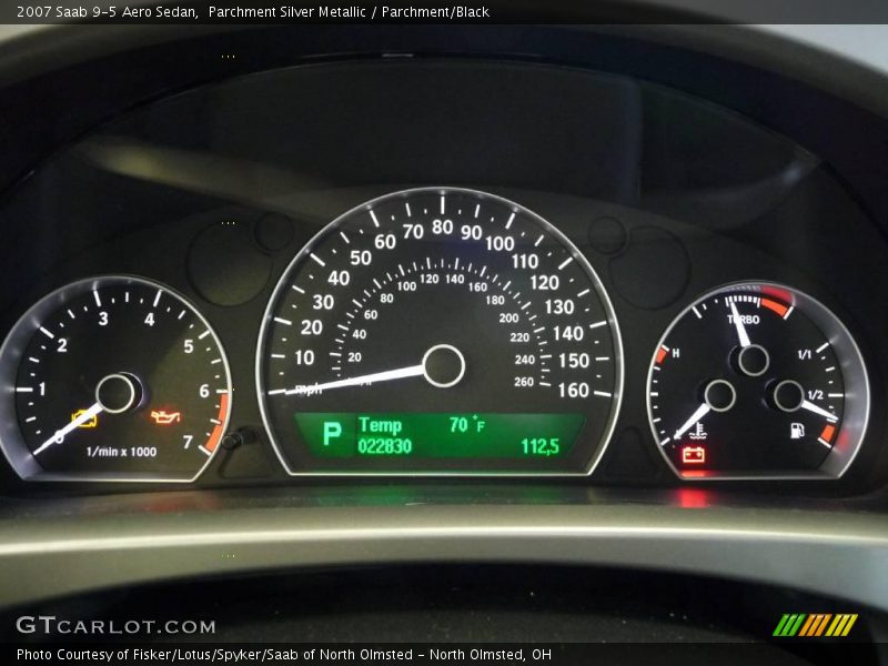 Parchment Silver Metallic / Parchment/Black 2007 Saab 9-5 Aero Sedan