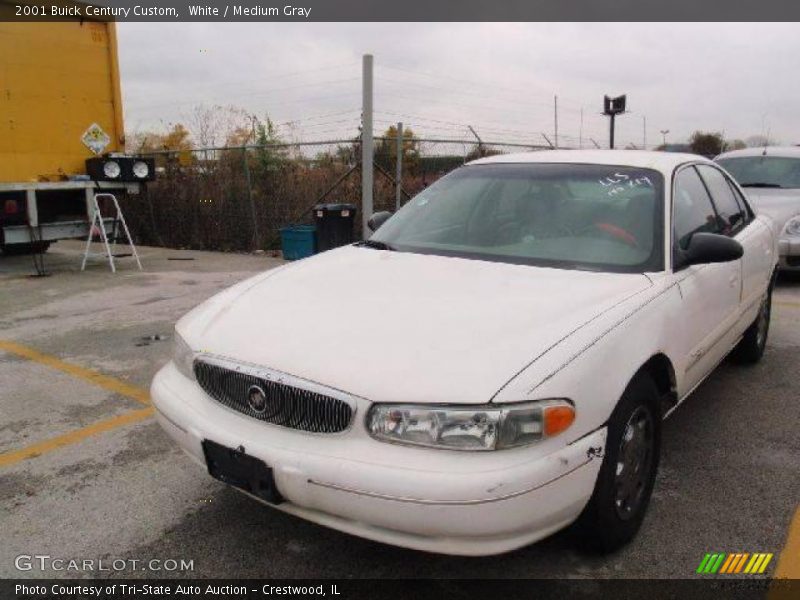 White / Medium Gray 2001 Buick Century Custom
