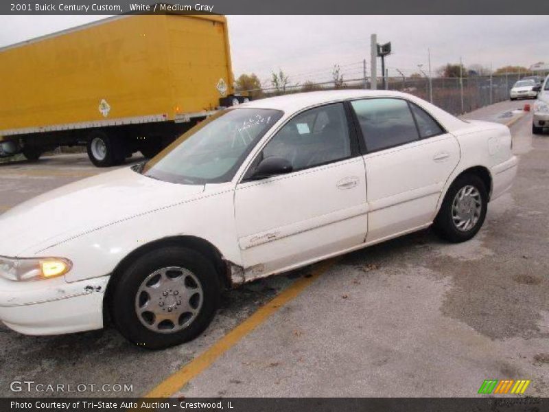 White / Medium Gray 2001 Buick Century Custom