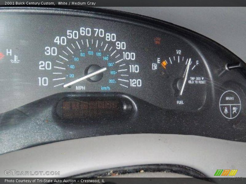 White / Medium Gray 2001 Buick Century Custom