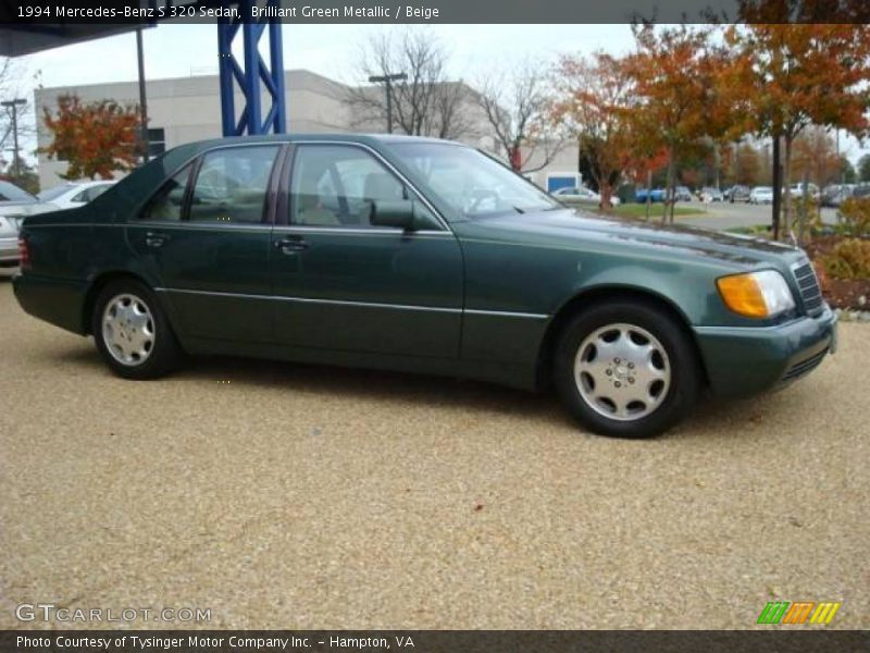 Brilliant Green Metallic / Beige 1994 Mercedes-Benz S 320 Sedan