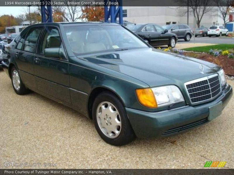 Brilliant Green Metallic / Beige 1994 Mercedes-Benz S 320 Sedan
