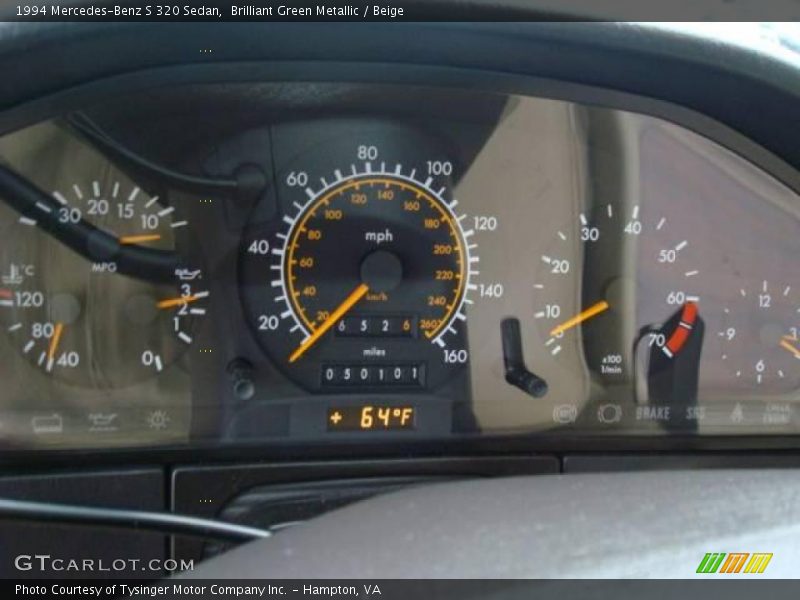 Brilliant Green Metallic / Beige 1994 Mercedes-Benz S 320 Sedan