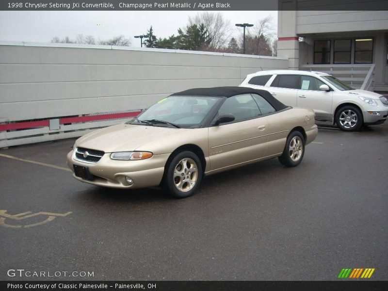 Champagne Pearl Metallic / Agate Black 1998 Chrysler Sebring JXi Convertible