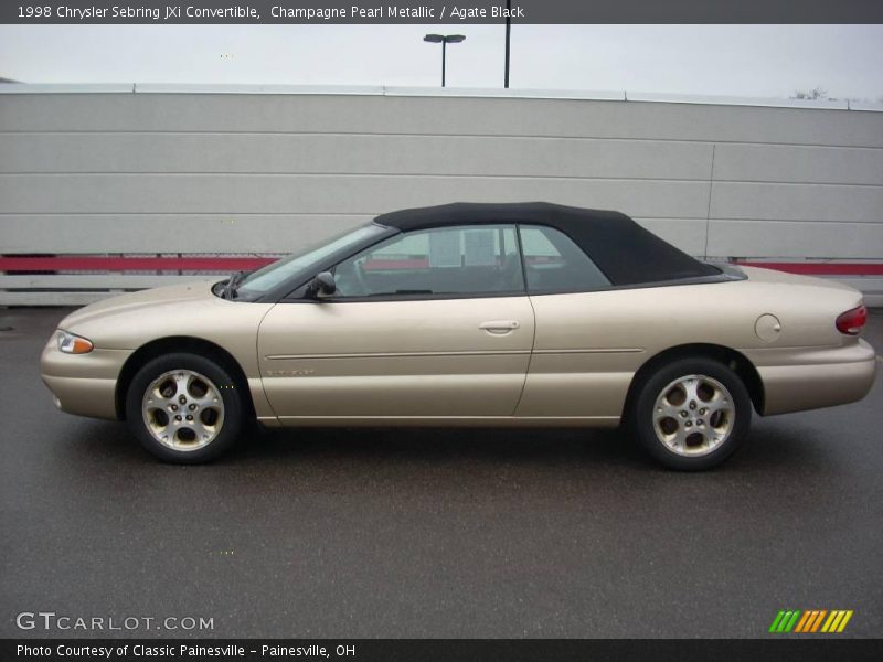 Champagne Pearl Metallic / Agate Black 1998 Chrysler Sebring JXi Convertible