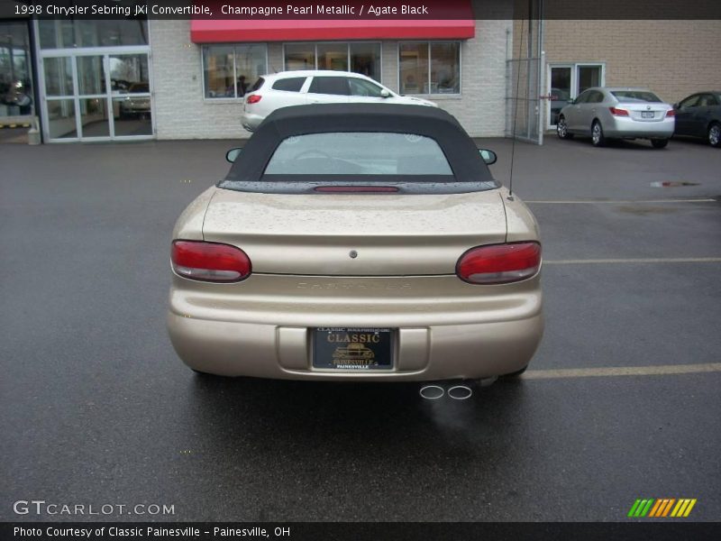 Champagne Pearl Metallic / Agate Black 1998 Chrysler Sebring JXi Convertible
