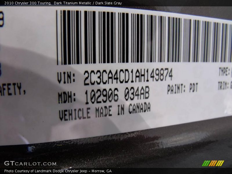 Dark Titanium Metallic / Dark Slate Gray 2010 Chrysler 300 Touring