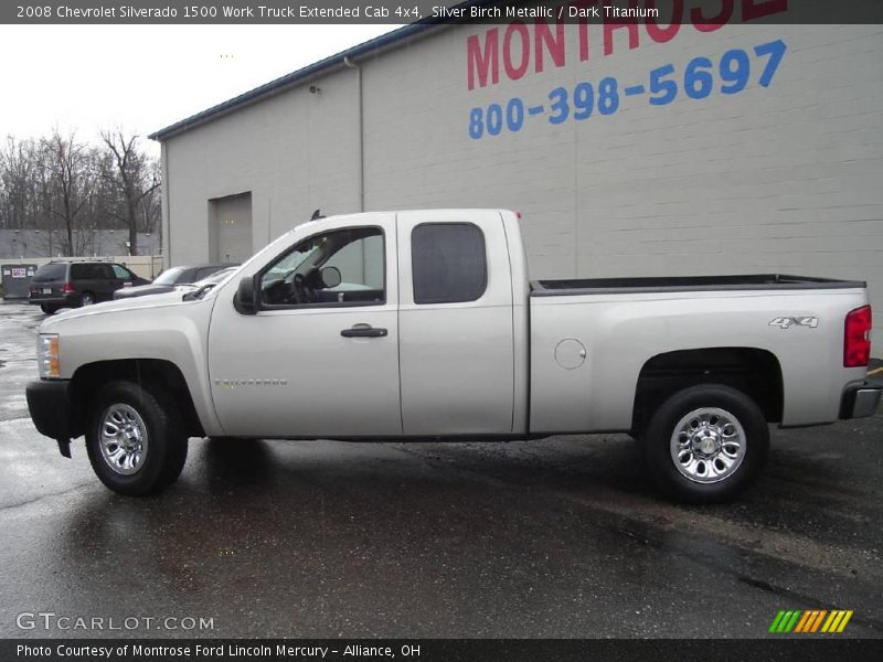 Silver Birch Metallic / Dark Titanium 2008 Chevrolet Silverado 1500 Work Truck Extended Cab 4x4