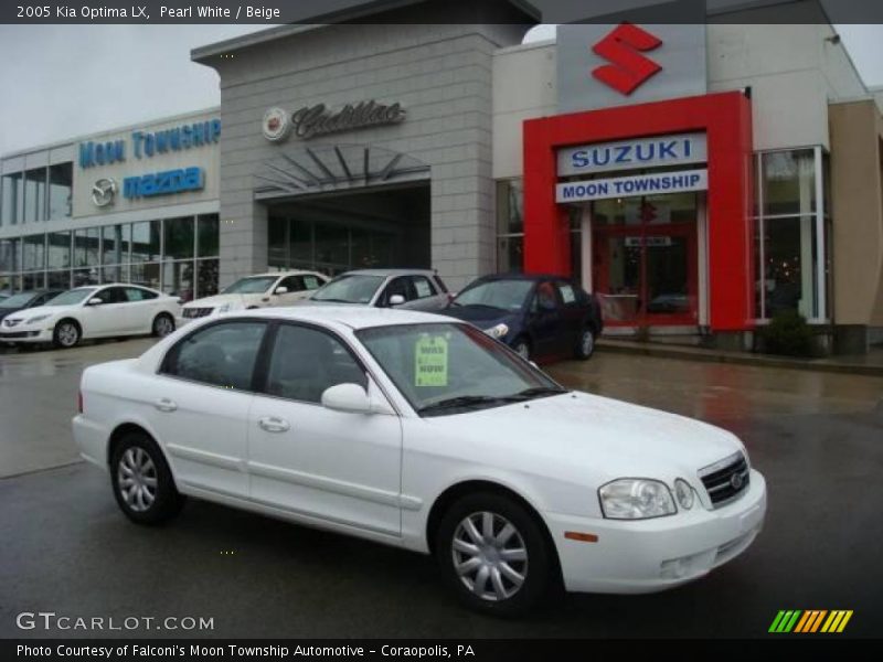 Pearl White / Beige 2005 Kia Optima LX