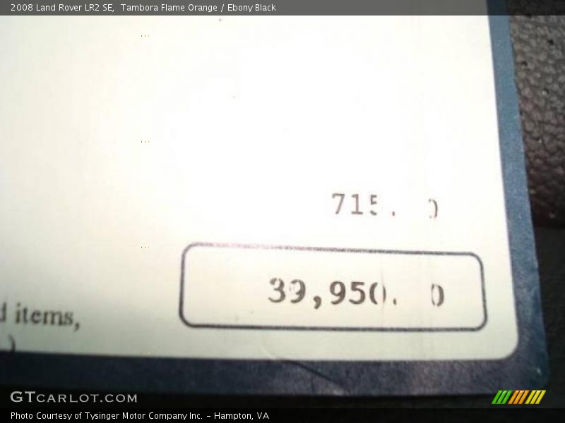 Tambora Flame Orange / Ebony Black 2008 Land Rover LR2 SE