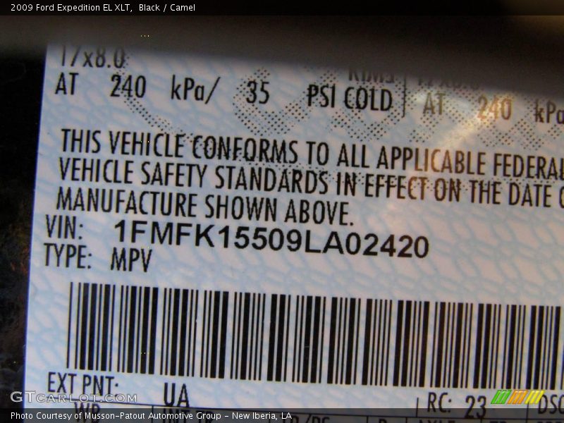 Black / Camel 2009 Ford Expedition EL XLT