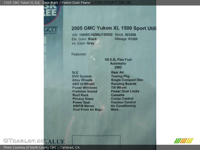 Onyx Black / Pewter/Dark Pewter 2005 GMC Yukon XL SLE