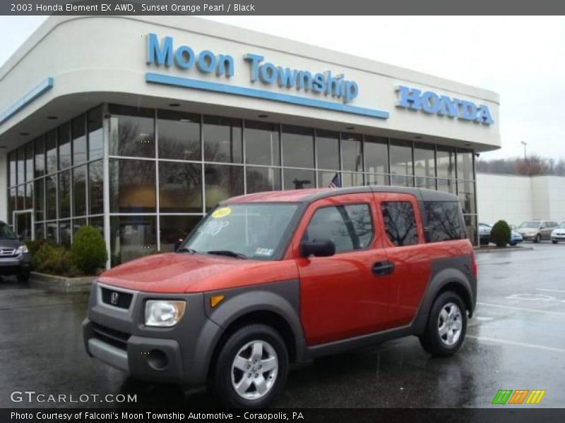 Sunset Orange Pearl / Black 2003 Honda Element EX AWD