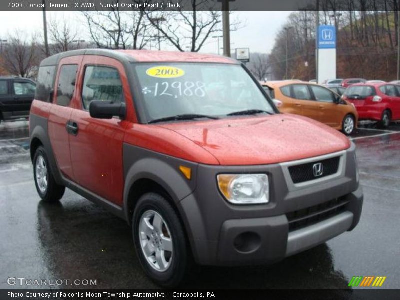 Sunset Orange Pearl / Black 2003 Honda Element EX AWD