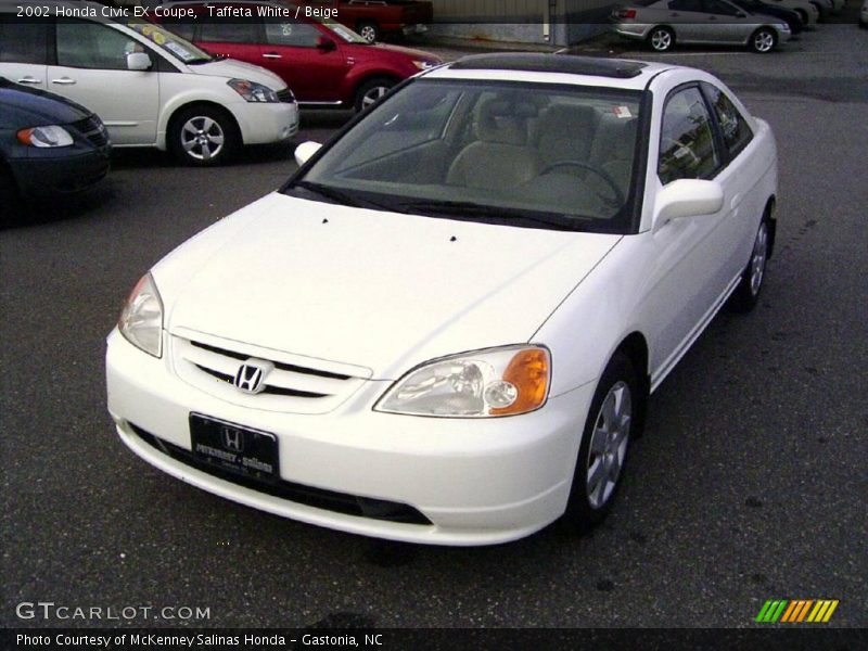 Taffeta White / Beige 2002 Honda Civic EX Coupe