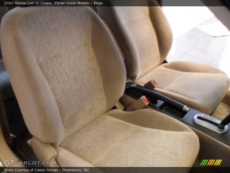 Clover Green Metallic / Beige 2002 Honda Civic LX Coupe