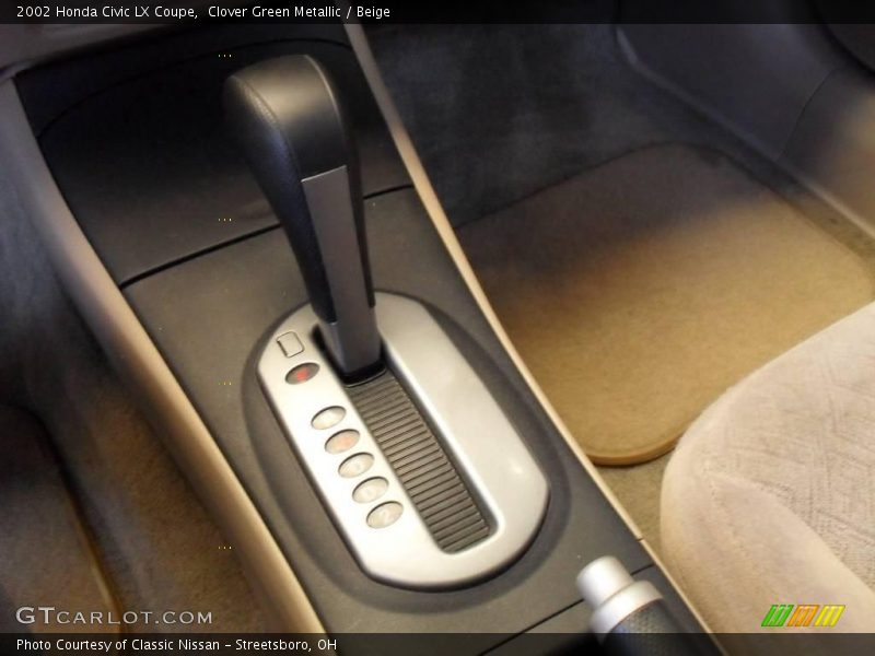 Clover Green Metallic / Beige 2002 Honda Civic LX Coupe